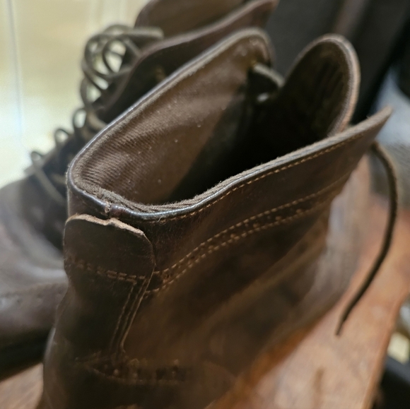 Mens Brown Real Leather Dress Shoes Boots Lace Up Cowboy Size 12 - Red Tape - Picture 6 of 8